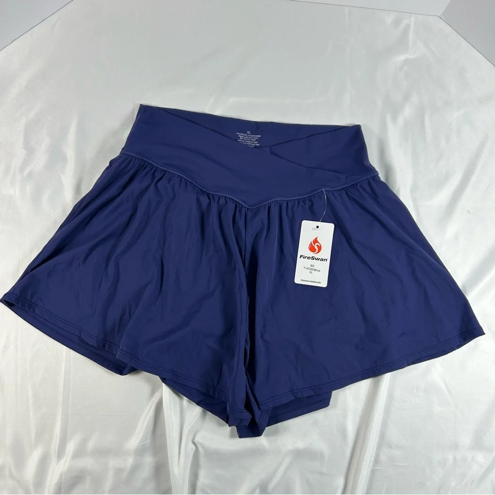 FireSwan‎ Women's Athletic Shorts, Navy Blue, Size XL